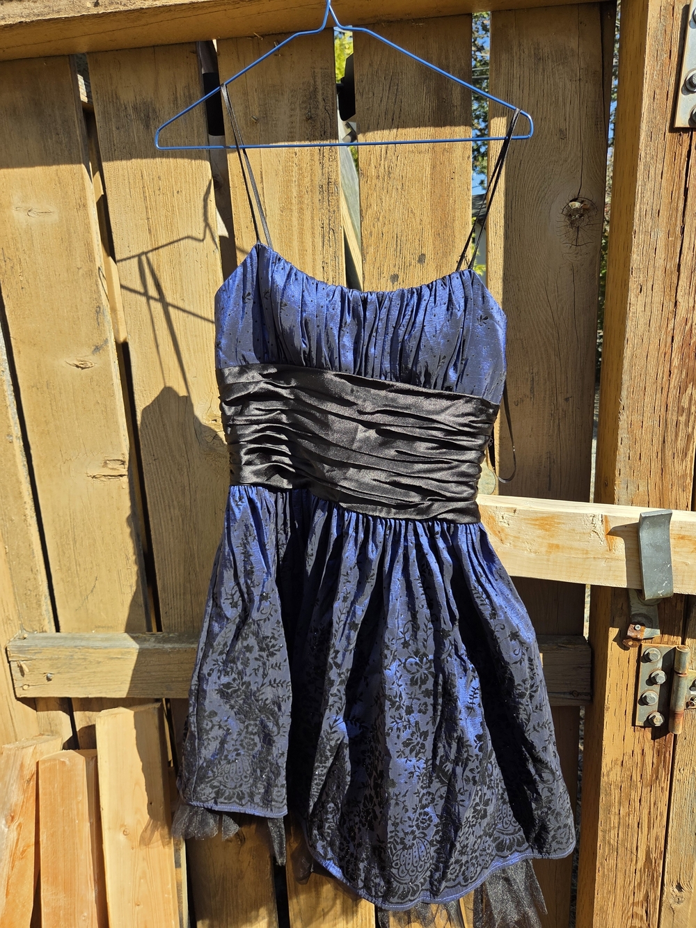 Morgan & Co. Navy and Black Spaghetti-Strap Party Dress